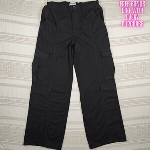 Disclosure Black Cotton Cargo Wide Leg Pants Size 13 New
